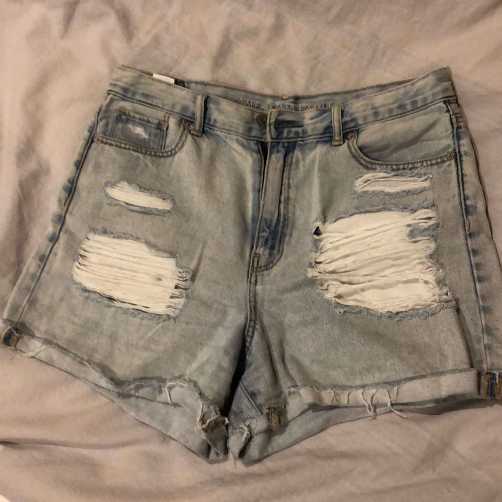 High rise denim mom shorts